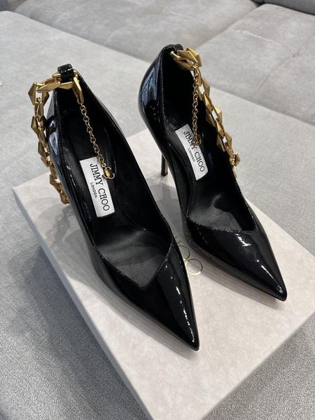 Women Jimmy Choo Heels Black Patent Leather 36
