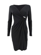 Lauren by Ralph Lauren Women's Petite Embellished Jersey Dress (0P, Black)