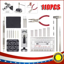 110X Adjustable Watch Band Strap Bracelet Link Pin Remover Repair Tool Kit Set
