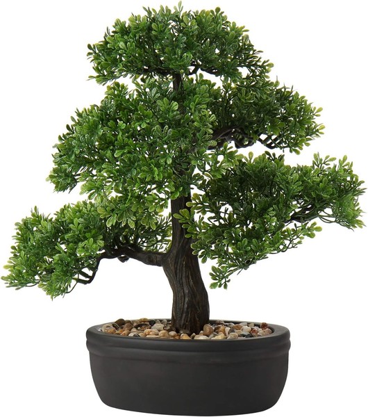 Kunstpflanze Bonsai Zeder Kiefer Podocarpus Keramiktopf-image