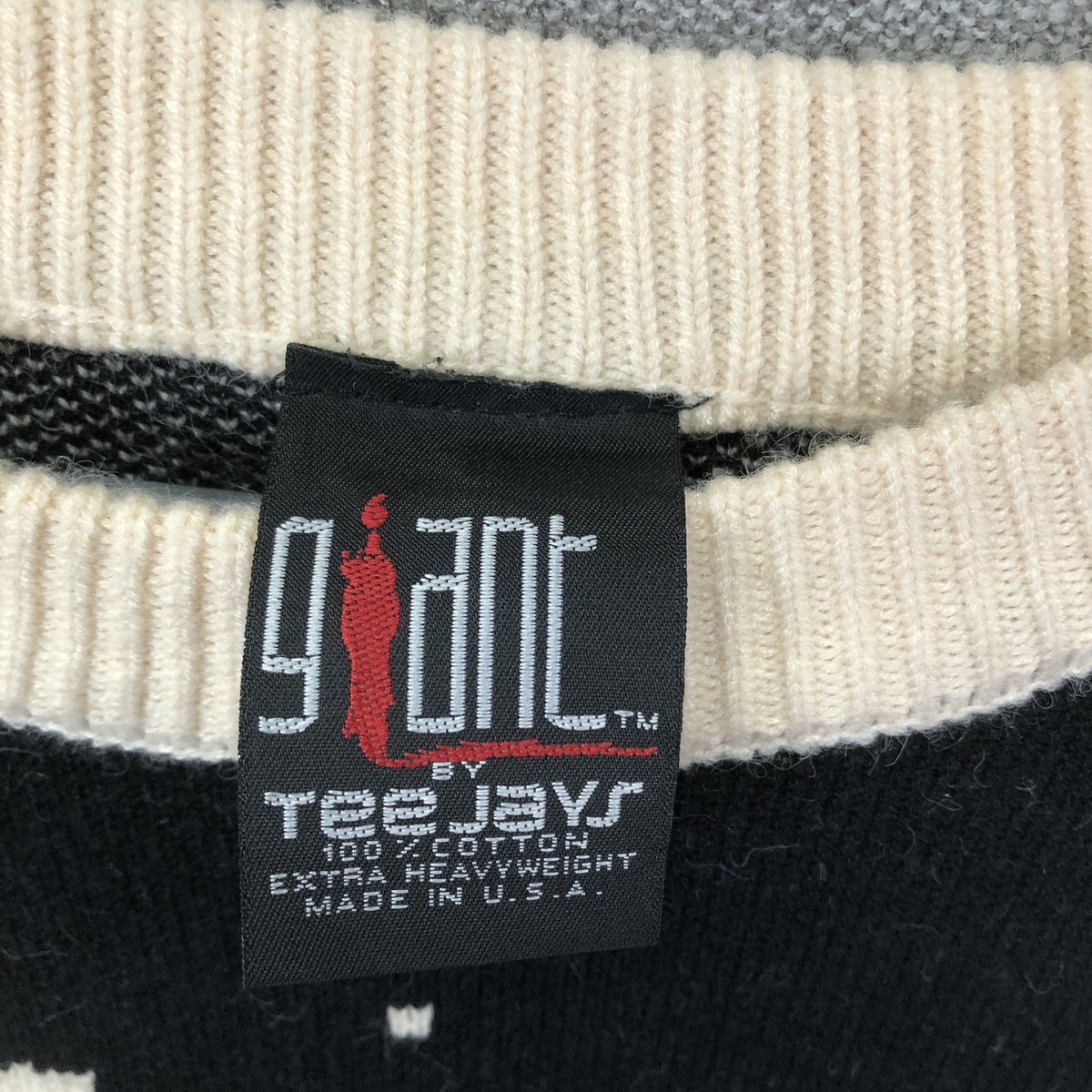 Vintage Giant by Tee Jays Sweater Mens Large Face Graphic Made USA