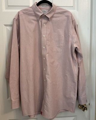 L L Bean Men's Personalized Pink Button Down Shirt size 17-36- #0321
