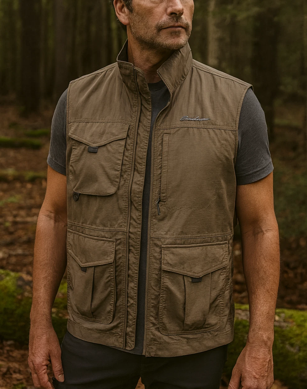 Eddie Bauer Travex Vest Multi Pocket Utility Outdoor Full Zip Ripstop Mens Large