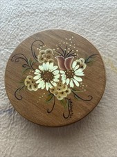 Vtg Tole Painting Jar Lid Fits 3 1/4” Lid