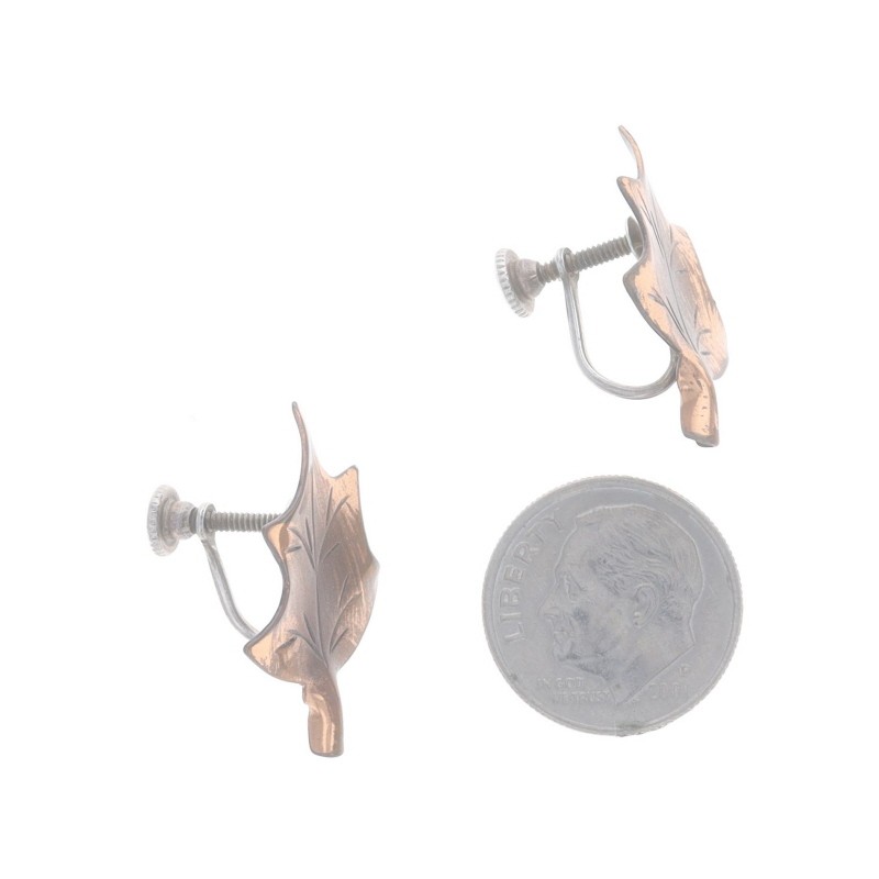Stuart Nye Maple Leaf Large Stud Earrings Copper … - image 3