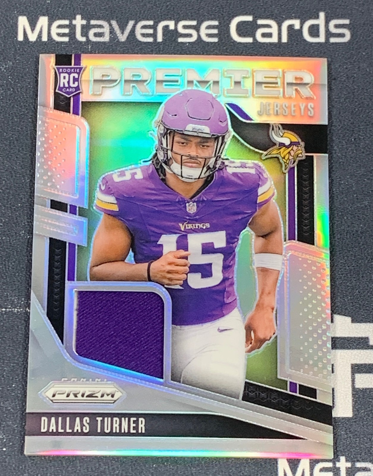 2024 Panini Prizm Football Premier Jersey Dallas Turner RC Rookie Silver Prizm