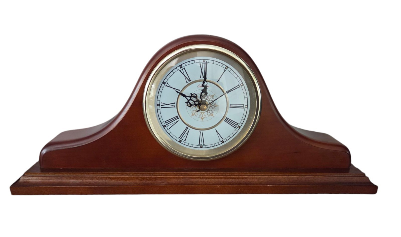 Vintage Sunbeam Oster Gold Elegant Mantel Clock Quartz Cherr