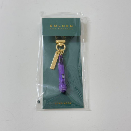 BTS Jungkook Exhibition GOLDEN Microphone Keyring Korea Limited