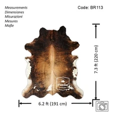 Cowhide Rug Exotic Brindle High Quality Hair on Hide Size: Large(L)BR113