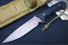 Spartan Blades Difensa Fixed Blade - Flat Dark Earth Blade / Black Handle Scales