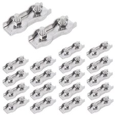 20Pcs M3 Stainless Steel Duplex Wire Rope Clips for 1/8 Inch Cable
