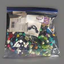 1 1/2 lbs of Mixed Glass Beads Lot On Strings And Cards