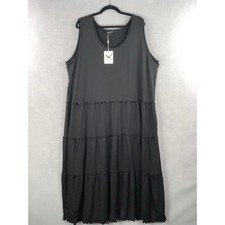 White Mark Maxi Dress Women's Size 3XL Tiered Tank Black NEW