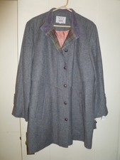Avoca Ireland Gray Herringbone Speckled Wool "Myrtle" Coat, Size L