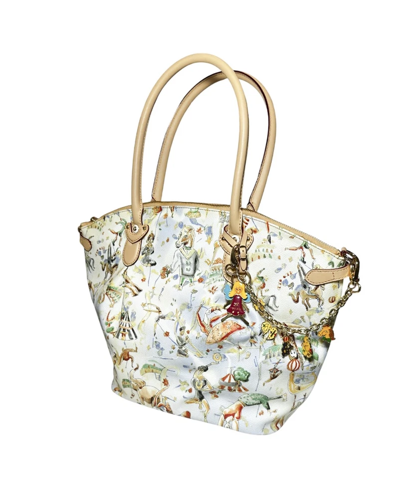 Bolso de Mano Grande Piero Guidi Magic Circus Cherie Estampado en Relieve para Mujer con Dije Foto 2 de 4