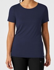 WonderWink Women's Short Sleeve Layer Knit Scrub Tee Size 2XL Navy NWT