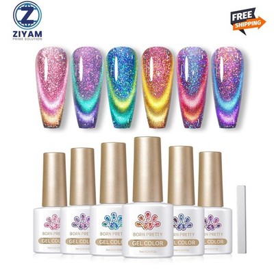 Born Pretty 9D Magnetic Chameleon Cat Eye Gel Nail Polish 6PCS UV/LED Set