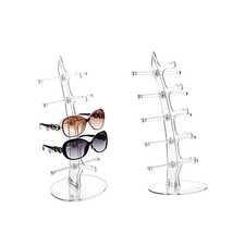 2 Pack Sunglasses Rack Eyeglasses Display Stand Holder Storage Organizer for 5