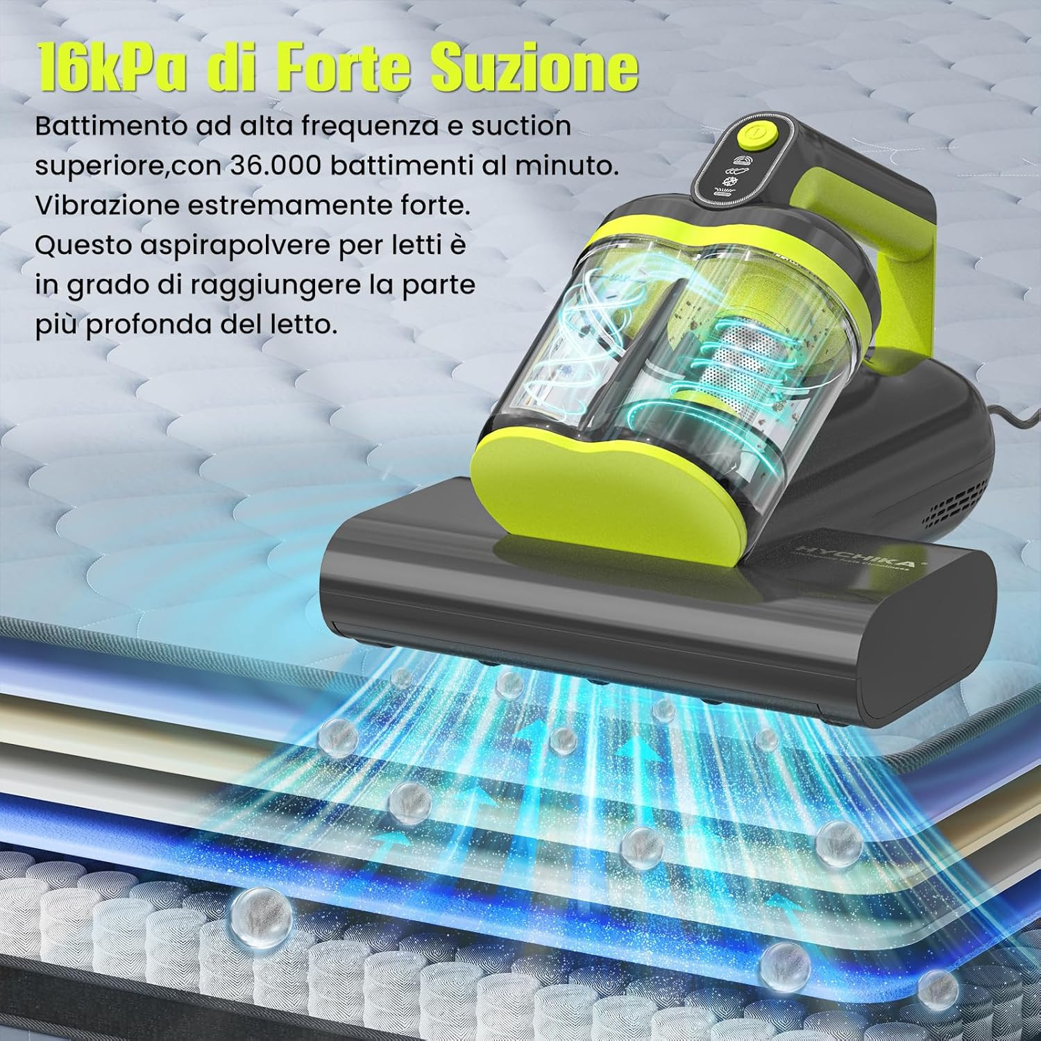 Battimaterasso Professionale HYCHIKA 16Kpa | Luce UV e Calore 60° - 2