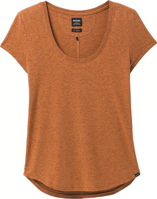 prAna Womens Cozy Scoop Up Neck T Shirt SZ Large NWT $49 Dark Ale Heather