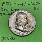 1955 Franklin Half Dollar 50c Gem BU Brilliant Uncirculated Beautiful Purples