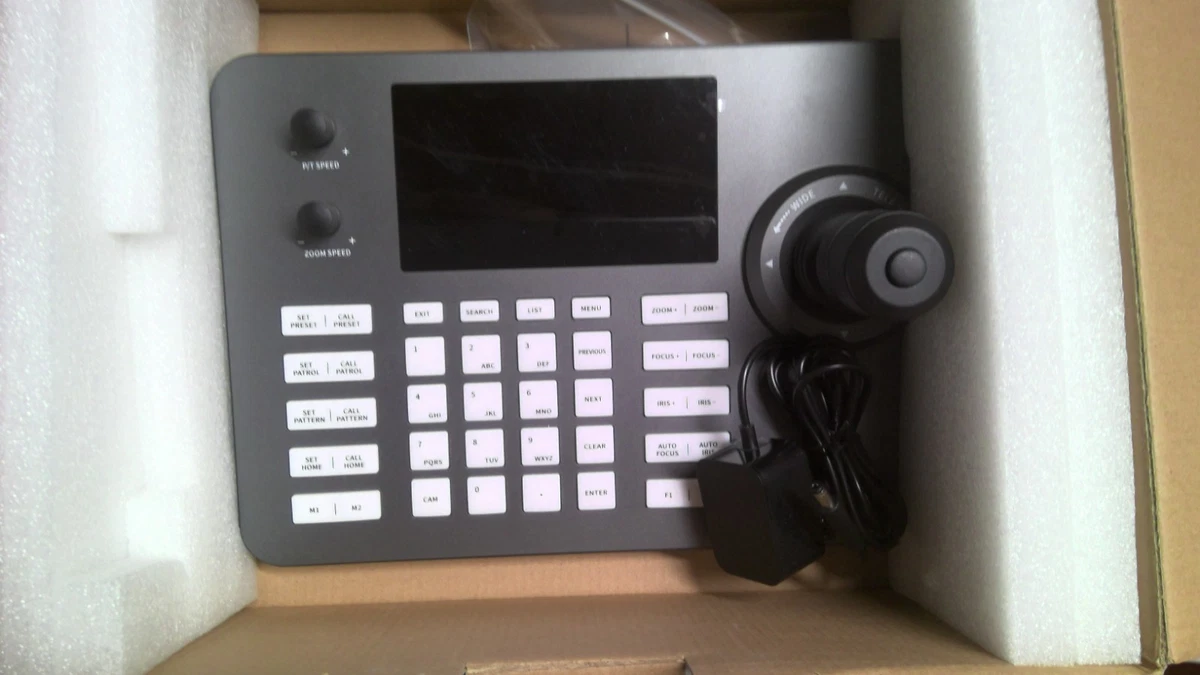 FTVOGUE Controller per Telecamera 3D PTZ Display LCD Ad Alta compatibilità con Joystick per Sorveglianza di Pubblica Sicurezza 100‑240 V per Pubblica