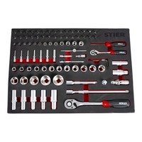 Stier SteckschlüSsel Satz 92-Teilig Chrom-Vanadium-Stahl 1/4 Zoll 1/2 Zoll Mit