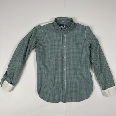 JUNYA WATANABE MAN Large L Casual Shirt Plaid Detachable Collar Green White