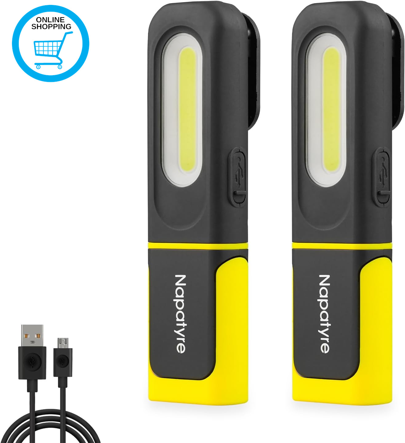 Rechargeable LED Torch, Inspection Lamp, 800LM Bright Flashlight 3 Modes Recharg