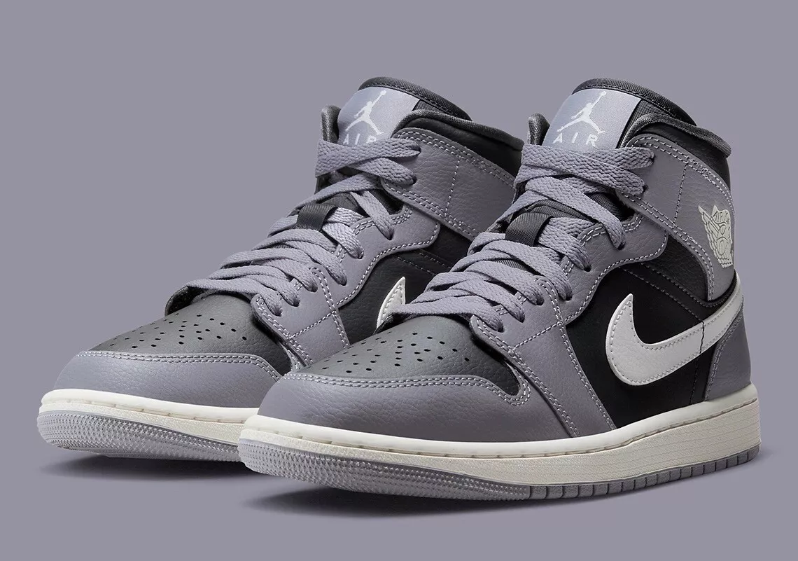 Nike Air Jordan 1 Mid Cement Grey Sail Shoes BQ6472-022 Women's Sizes