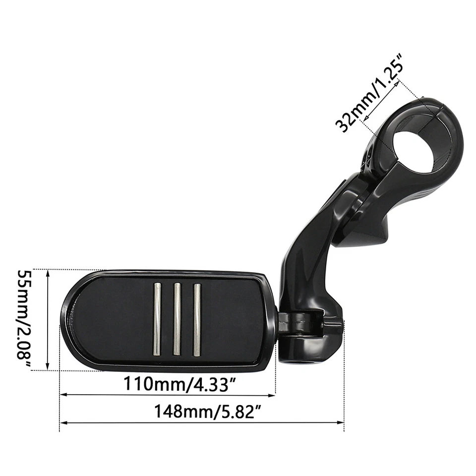 Escaleras negras estilo clásico de 1,25" para Harley Street Glide FLHX 2024 Foto 3 de 4