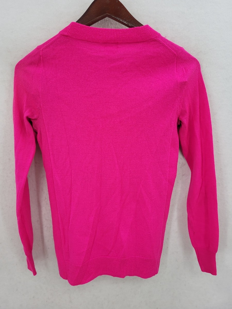 J Crew Womens Hot Neon Pink Crew Neck Long Sleeve Pullover J Crew Womens Hot Neon Pink Crew Neck Long Sleeve Pullover