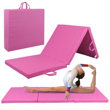 6'x2'x2" Thick Folding Gymnastics Exercise Mat Aerobics Stretching Yoga Mat Pink