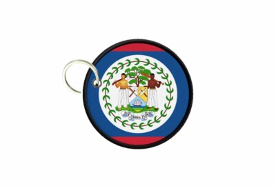 Belize Flag Keychain Round Badge