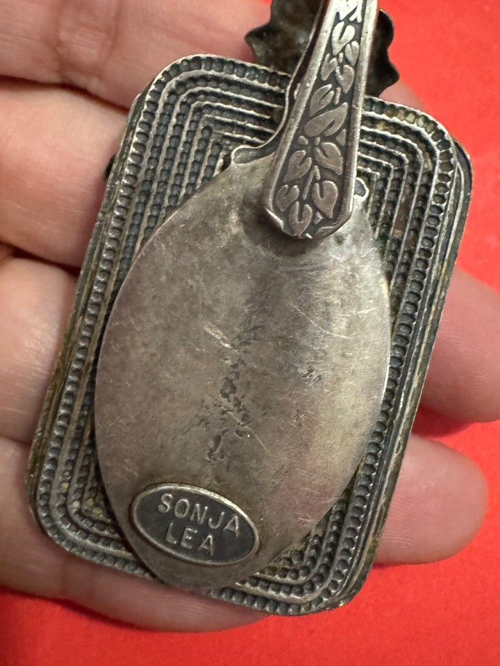 Sonja Lea VTG SIGNED Large Twotone Spoon Pendant Black Onyx ? eBay