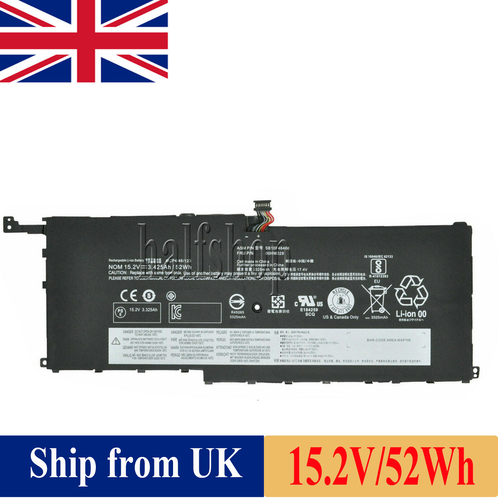 01AV439 Battery for Lenovo Thinkpad X1 Carbon 4th 2016 ThinkPad X1 Yoga Gen1