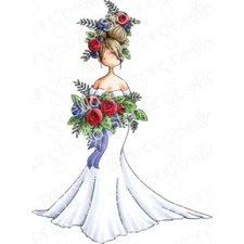 New Stamping Bella Cling Rubber Stamp CURVY GIRL BRIDE  WEDDING 