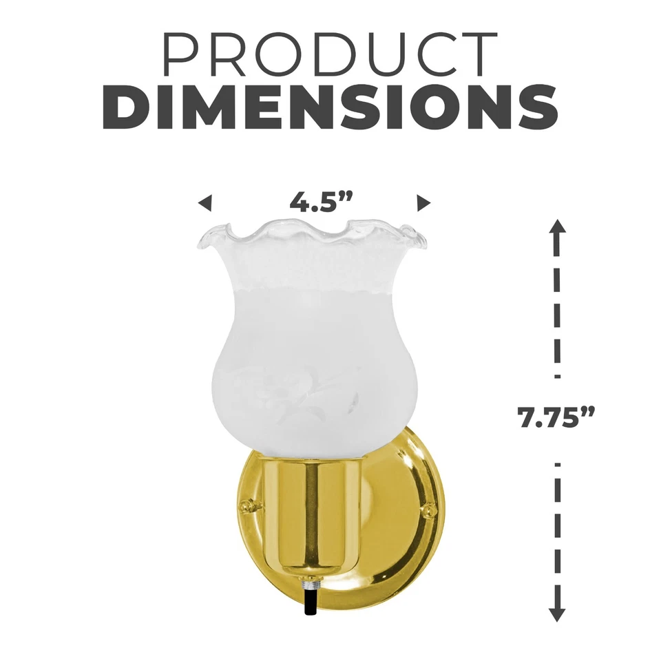 1 luz de tocador - con pantalla de uva esmerilada e interruptor de encendido/apagado - 5" - SATCO-60-6097 Foto 4 de 4