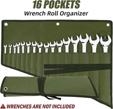 16 Pockets Wrench Roll up Organizer Bag Pouch Oxford Cloth Tool Holder Universal