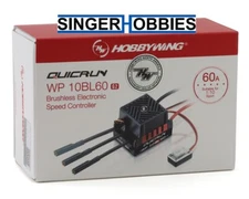 HobbyWing 30107300 Quicrun WP-10BL60 G2 Waterproof Sensorless Brushless ESC 2-3S