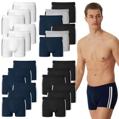 SCHIESSER Herren Shorts Boxershorts Zierstreifen 95/5 Organic Cotton 6er Pack