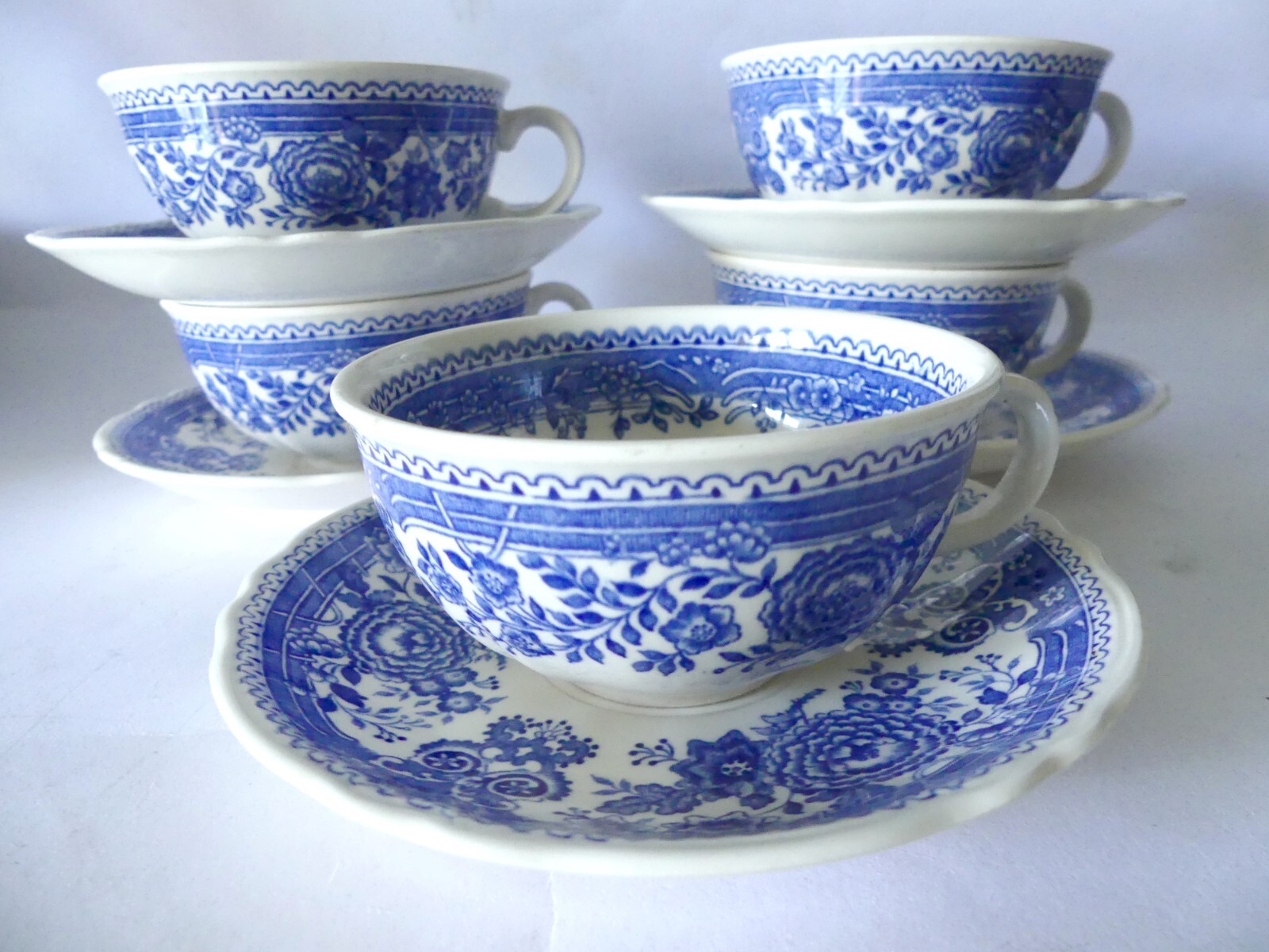 VILLEROY & BOCH - 5 tasses + soucoupes BURGENLAND - Bleu | eBay
