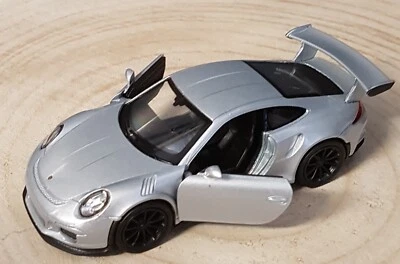 PORSCHE 911 GT3 RS / 2016 , MODELLAUTO VON WELLY , TOP , SILBER , 1 : 38