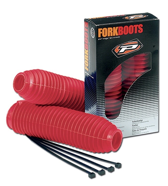 Housses d'amortisseurs PROGRIP rouges pour moto cross 250cc