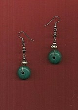 UK Hand made RECLAIMED wood bead 1980`s/1990`s style dangley earrings & gift bag