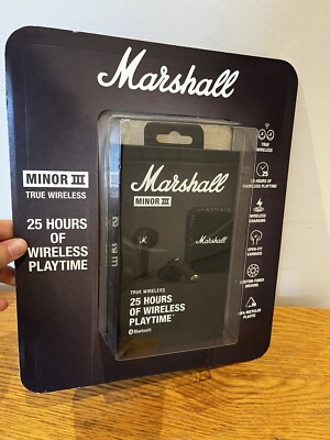 Marshall Minor III True Wireless Bluetooth Earbuds Kopfhörer - Schwarz Versiegelt NEU 