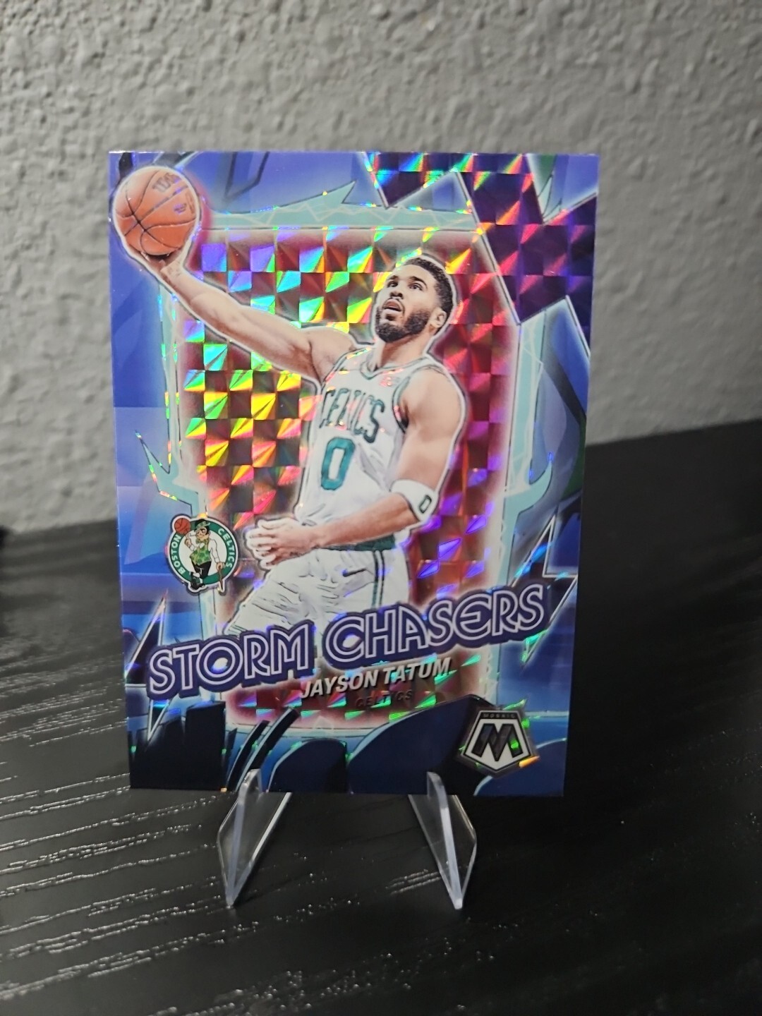 2023-24 Panini Mosaic Jayson Tatum Storm Chasers # 9 Prizm SP Boston Celtics
