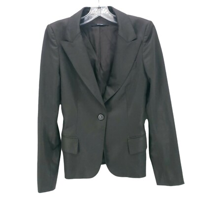 Gucci Uniform Brown Blazer Jacket Coated Wool Blend Stretch Size 36
