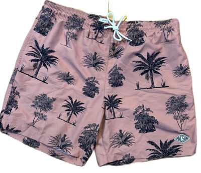 Pac Sun Men's Swim Shorts Tropical Hawaiian Pink Shorts Size XL