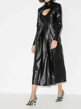 Women Genuine Leather Stylish Pleated style Midi Ball gown for Night Clubwear